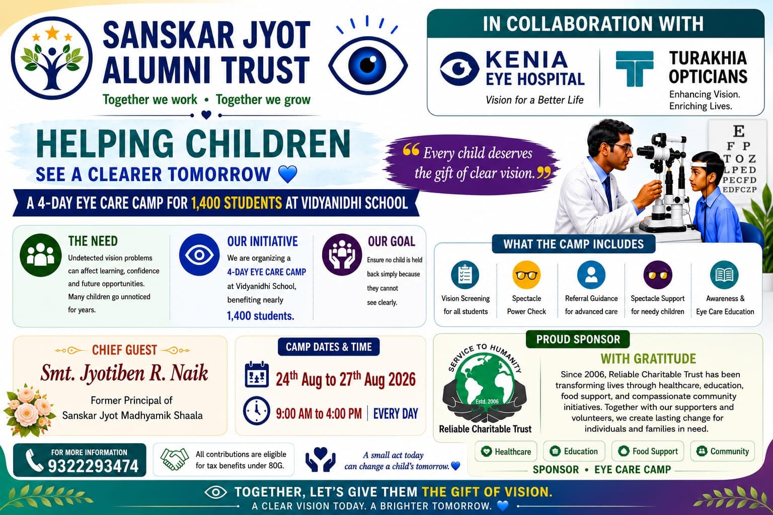 1,400 Students Screened at a 4-Day School Eye Care Camp