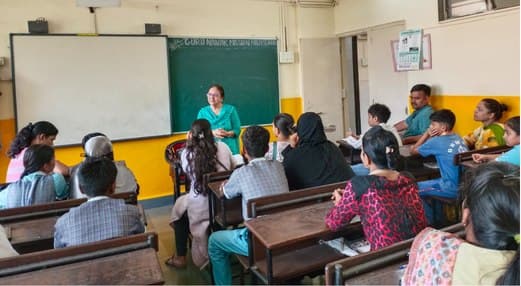 Teachers, parents and students together in a joint session at Guru Nanak Mission High School