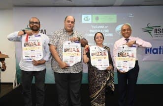 Guests unveiling the Community Mental Health OPD Poster at the Schools for Community Care Summit